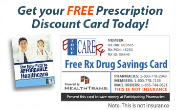 Claim your free prescription discount card today!